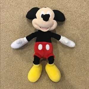 Disney Mickey Mouse Plush Red Black Stuffed Animal
